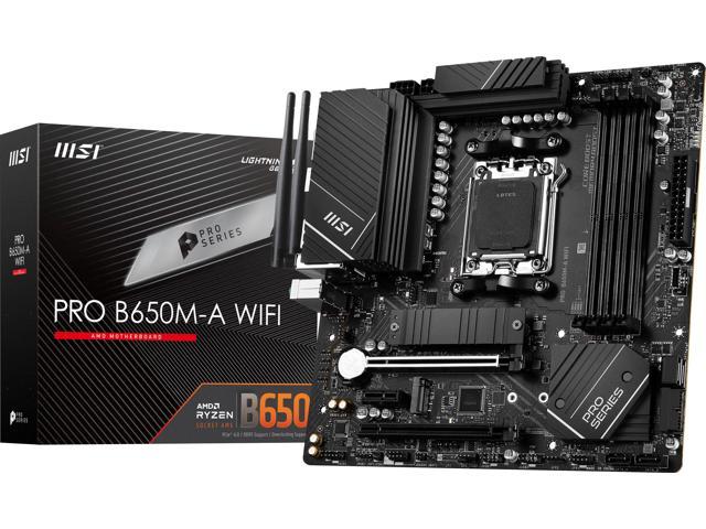 MSI PRO B650M-A WIFI AM5 AMD B650 SATA 6Gb/s DDR5 Ryzen 7000 Micro ATX Motherboard