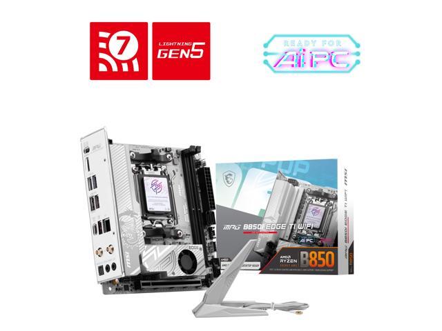 MSI MPG B850I EDGE TI WIFI AM5 Dual Channel DDR5 8200+ MT/s (OC) SATA 6GB High-speed Connectivity: EZ Antenna Audio Boost 5 AMD Motherboards