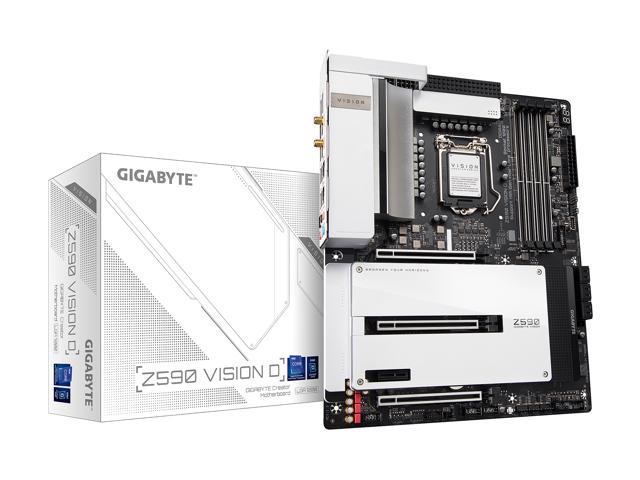 GIGABYTE Z590 VISION D LGA 1200 Intel Z590 ATX Motherboard with Triple M.2,  PCIe 4.0, USB 3.2 Gen2X2 Type-C, Intel WIFI 6, Dual 2.5GbE LAN, Intel