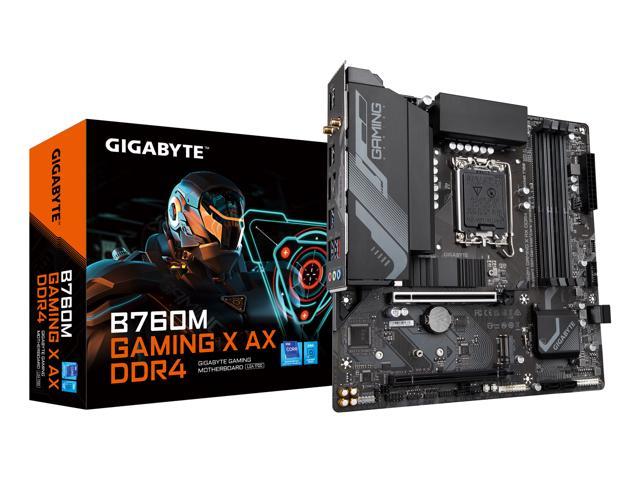 GIGABYTE B760M GAMING X AX DDR4 LGA 1700 Intel B760 M-ATX Motherboard with DDR4, Dual M.2, PCIe 4.0, Front USB 3.2 Gen 2 Type-C,  2.5GbE LAN, Q-Flash Plus, PCIe EZ-Latch