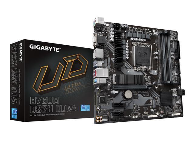 GIGABYTE B760M DS3H DDR4 LGA 1700 Intel B760 M-ATX Motherboard with DDR4, Dual M.2, PCIe 4.0, USB 3.2 Gen 2 Type-C,  2.5GbE LAN, Q-Flash Plus, PCIe EZ-Latch