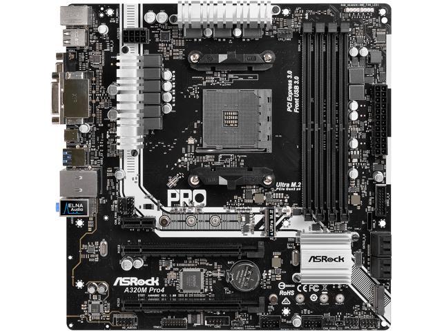 ASRock A320M PRO4 AM4 AMD Promontory A320 SATA 6Gb/s USB 3.1 HDMI Micro ATX AMD Motherboard