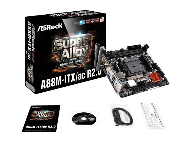 retfærdig blanding blive irriteret ASRock A88M-ITX/ac R2.0 FM2+ / FM2 AMD A88X (Bolton D4) SATA 6Gb/s USB 3.0  HDMI Mini ITX Motherboards - AMD AMD Motherboards - Newegg.com