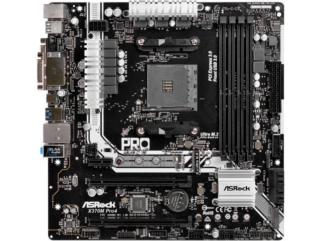 ASRock X370M PRO4 AM4 AMD Promontory X370 SATA 6Gb/s USB 3.1 HDMI Micro ATX AMD Motherboard