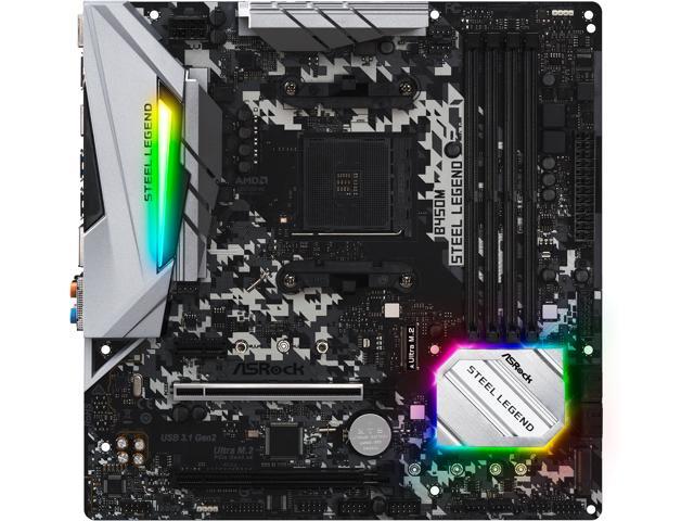 ASRock B450M Steel Legend AM4 AMD Promontory B450 SATA 6Gb/s Micro ATX AMD Motherboard