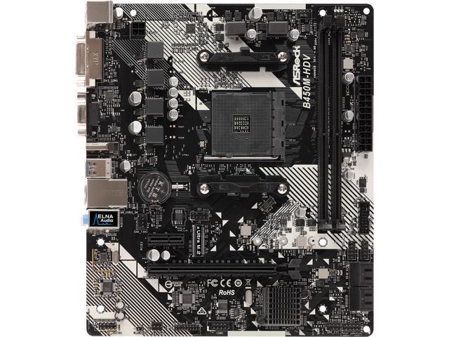 ASRock B450M-HDV R4.0 AM4 AMD Promontory B450 SATA 6Gb/s Micro ATX AMD Motherboard