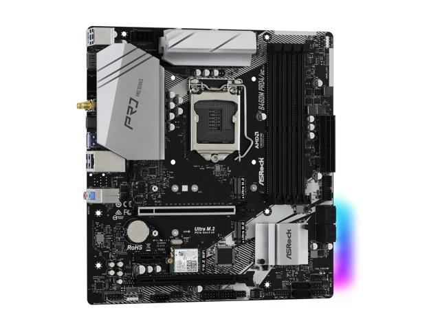 ASRock B460M Pro4/ac LGA 1200 Intel B460 SATA 6Gb/s Micro ATX Intel  Motherboard