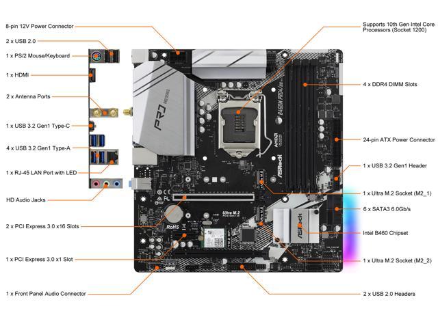 ASRock B460M Pro4/ac LGA 1200 Micro ATX Intel Motherboard - Newegg.ca