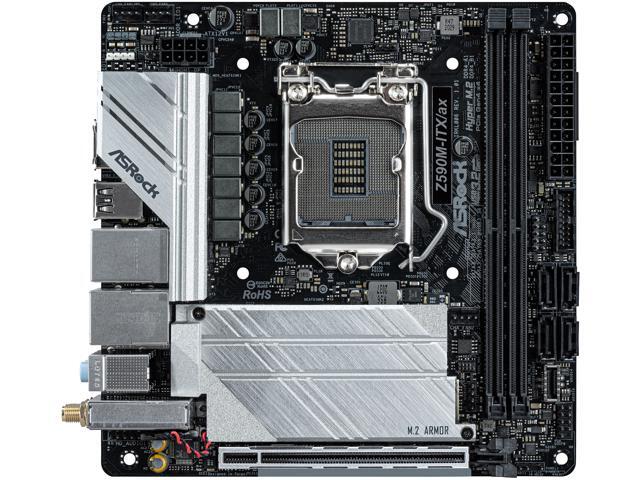 ASRock Z590M-ITX/AX LGA 1200 Intel Z590 SATA 6Gb/s Mini ITX Intel Motherboard