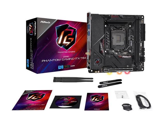 ASRock Z590 PHANTOM GAMING-ITX/TB4 LGA 1200 Intel Z590 SATA 6Gb/s Mini ITX  Intel Motherboard