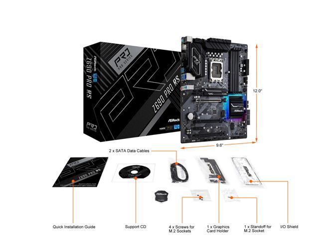 ASRock Z690 Pro RS LGA 1700 (14th,13th,12th Gen) Intel Z690 SATA 6Gb/s DDR4  ATX Intel Motherboard