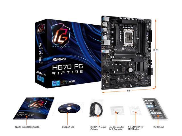 ASRock H670 PG RIPTIDE LGA 1700 Intel H670 SATA 6Gb/s DDR4 ATX