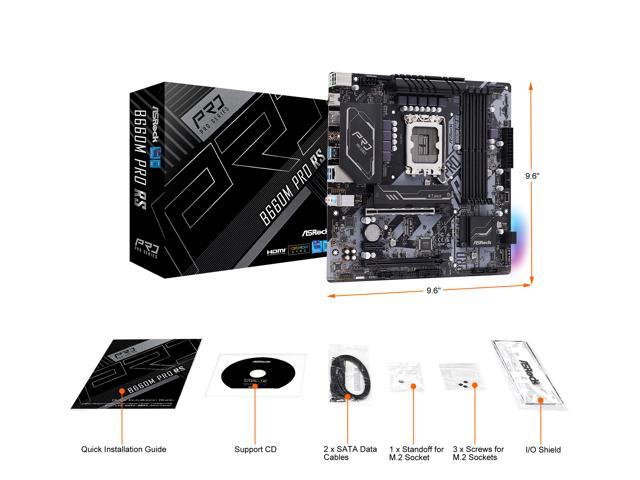 ASRock B660M PRO RS LGA 1700 Intel B660 SATA 6Gb/s DDR4 Micro ATX  Motherboard