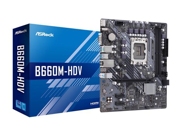 ASRock B660M-HDV LGA 1700 Intel B660 SATA 6Gb/s DDR4 Micro ATX Motherboard