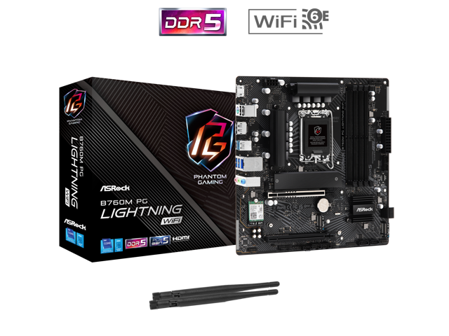 ASRock B760M PG Lightning WiFi Micro ATX Motherboard