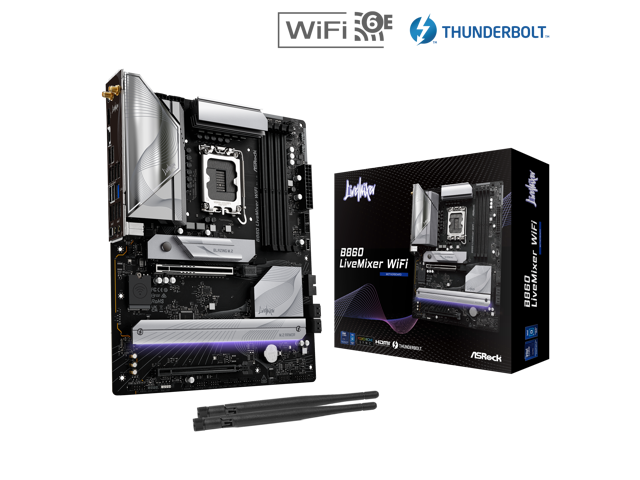 ASRock B860 LiveMixer WiFi LGA 1851 Intel B860 SATA 6Gb/s DDR5 Intel Core Ultra ATX  Motherboard