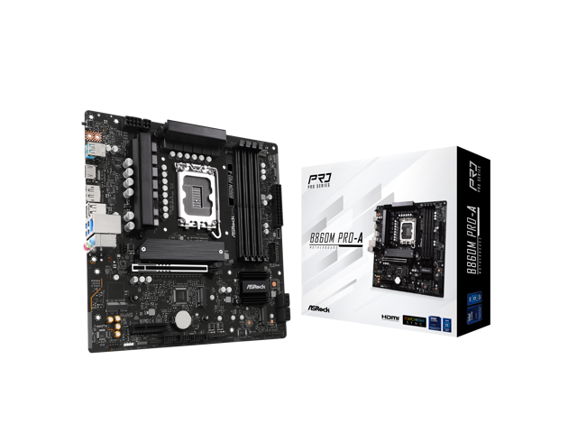 ASRock B860M Pro-A LGA 1851 Intel B860 SATA 6Gb/s Intel Core Ultra DDR5 Micro ATX Motherboard