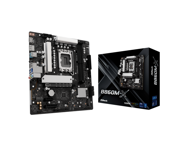 ASRock B860M-X LGA 1851 Intel B860 SATA 6Gb/s Intel Core Ultra DDR5 Micro ATX Motherboard