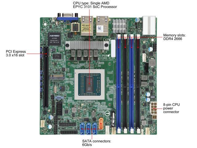 SUPERMICRO MBD-M11SDV-4CT-LN4F-O Mini ITX Server Motherboard