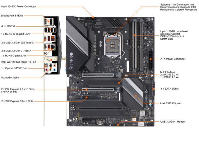 SUPERMICRO C9Z590-CGW LGA 1200 ATX Intel Motherboard - Newegg.com