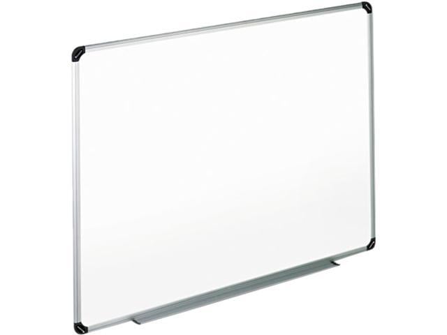 Photo 1 of Universal Dry Erase Board, Melamine, 48 x 36, White, Black/Gray Aluminum/Plastic Frame