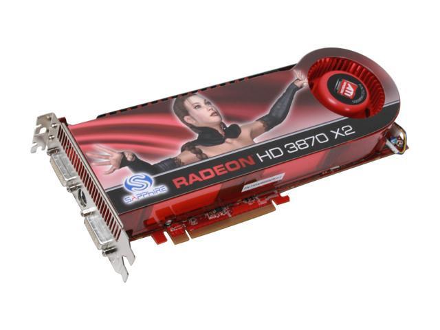 SAPPHIRE Radeon HD 3870 X2 1GB (512MB x 2) GDDR3 PCI Express x16 CrossFireX Support Video Card 100221SR