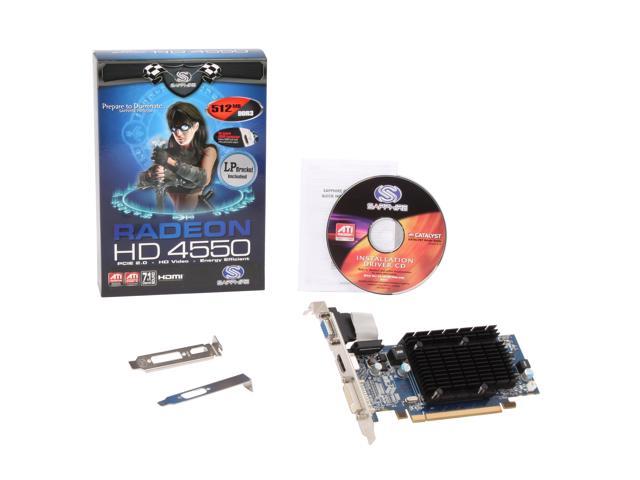 SAPPHIRE 100252DDR2L SAPPHIRE 100252DDR2L Radeon HD 4550 512MB 64-bit DDR2 PCI Express 2.0 
