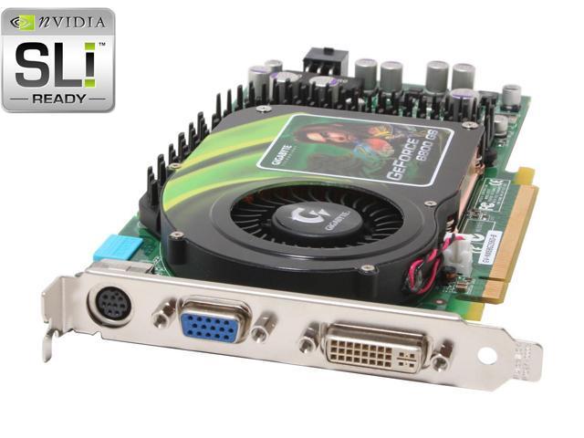 GIGABYTE GeForce 6800GS 256MB GDDR3 PCI Express x16 SLI Support Video Card GV-NX68G256D-B