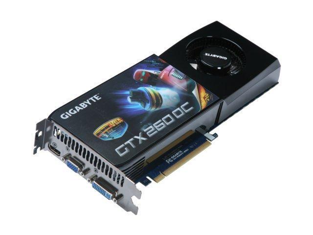 GIGABYTE GeForce GTX 260 896MB GDDR3 PCI Express 2.0 x16 SLI Support Video Card GV-N26OC-896I