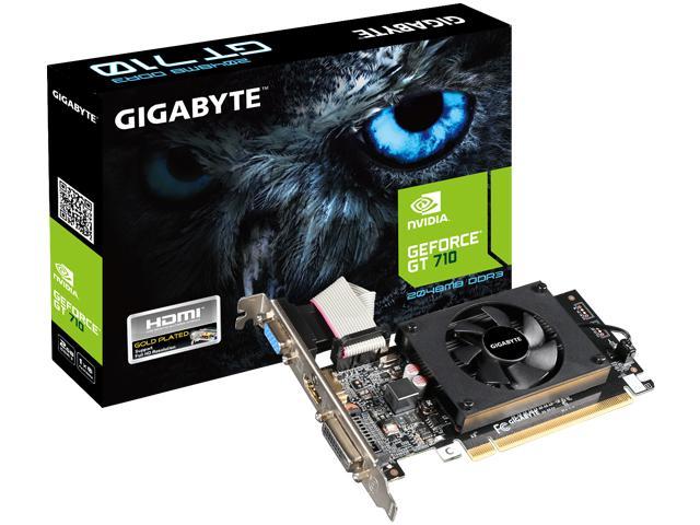 GIGABYTE GeForce GT 710 2GB DDR3 PCI Express 2.0 x8 Low Profile Video Card GV-N710D3-2GL 1.0