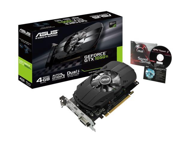 ASUS GeForce GTX 1050 Ti 4GB PHOENIX Fan Edition DVI-D HDMI DP 1.4 Gaming  Graphics Card (PH-GTX1050Ti-4G)