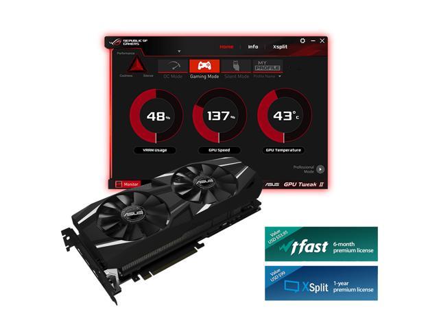 ASUS GeForce RTX 2080 Advanced Overclocked 8G GDDR6 Dual-Fan Edition VR Ready HDMI DP USB Type-C Graphics Card DUAL-RTX-2080-A8G