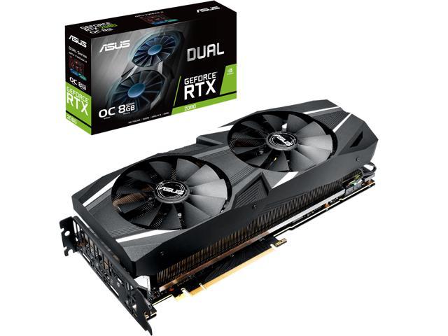 ASUS GeForce RTX 2080 Overclocked 8G GDDR6 Dual-Fan Edition VR Ready HDMI DP 1.4 USB Type-C Graphics Card (DUAL-RTX2080-O8G)