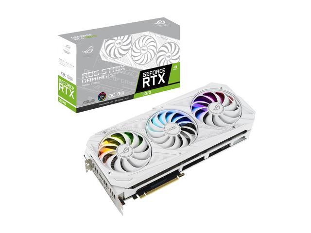 ASUS ROG Strix GeForce RTX 3070 8GB GDDR6 PCI Express 4.0 Video Card  ROG-STRIX-RTX3070-O8G-WHITE