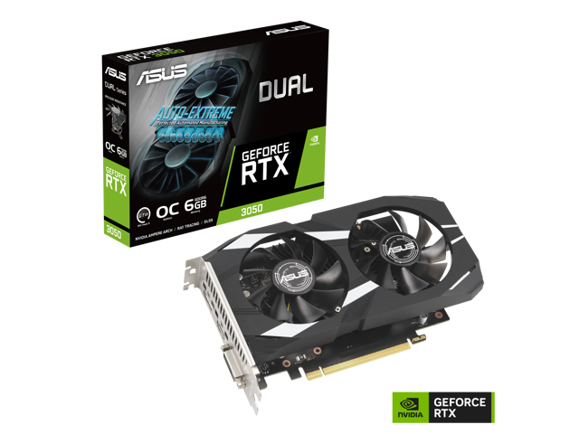 ASUS Dual NVIDIA GeForce RTX 3050 6GB OC Edition Gaming Graphics Card ...