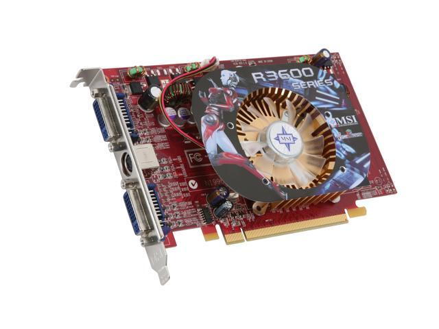 MSI Radeon HD 3650 512MB GDDR2 PCI Express 2.0 x16 CrossFireX Support Video Card R3650-T2D512-OC/D2
