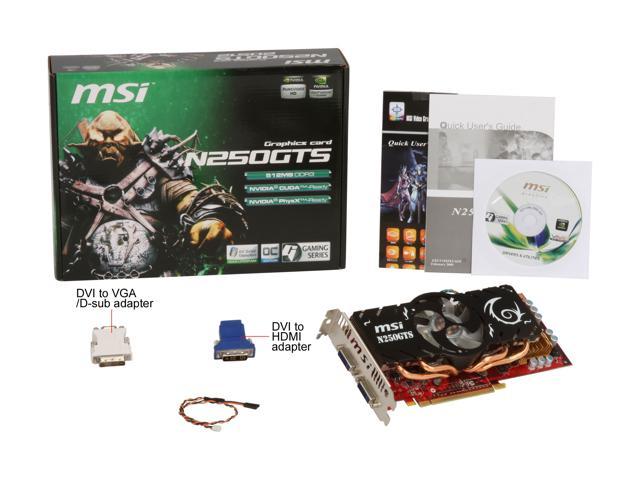 MSI GeForce GTS 250 Video Card N250GTS-2D512-OCv2 