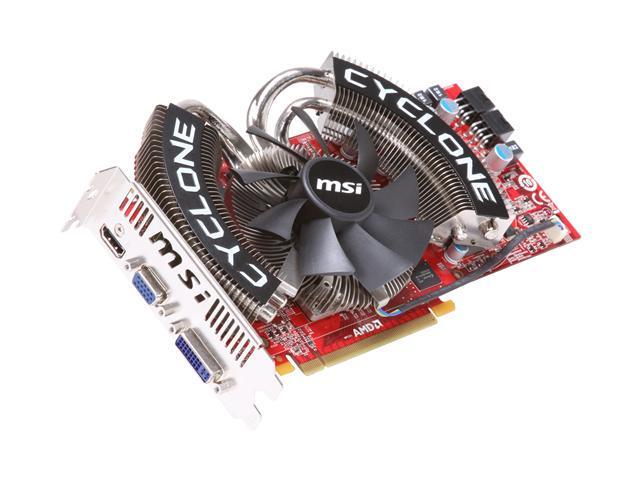 MSI Radeon HD 4870 1GB GDDR5 PCI Express 2.0 x16 CrossFireX Support Video Card R4870 Cyclone 1G