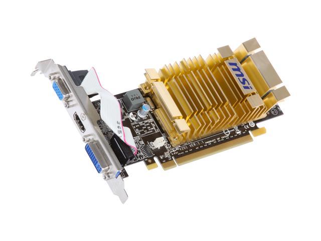 MSI GeForce 210 512MB DDR2 PCI Express 2.0 x16 Low Profile Ready Video Card N210-MD512H
