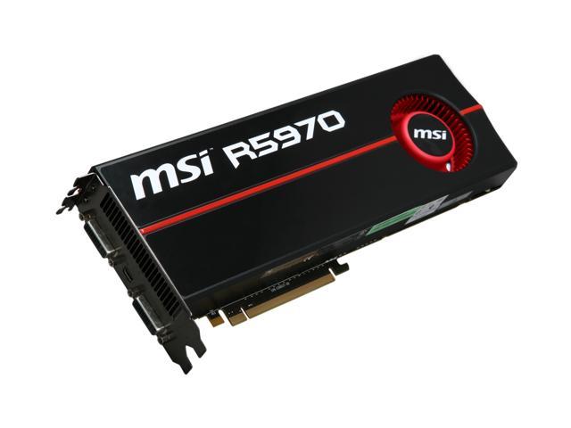 MSI Radeon HD 5970 (Hemlock) 2GB GDDR5 PCI Express 2.1 x16 CrossFireX Support Dual GPU Onboard CrossFire Video Card w/ Eyefinity R5970-P2D2G