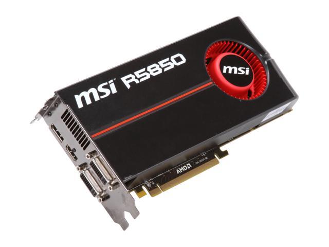 MSI Radeon HD 5850 1GB GDDR5 PCI Express 2.1 x16 CrossFireX Support Video Card R5850-PM2D1G OC