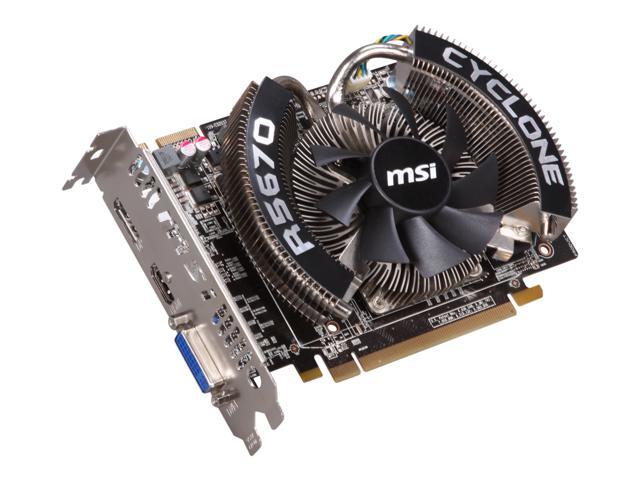 MSI Radeon HD 5670 1GB GDDR5 PCI Express 2.1 x16 CrossFireX Support Video Card R5670 CYCLONE 1G