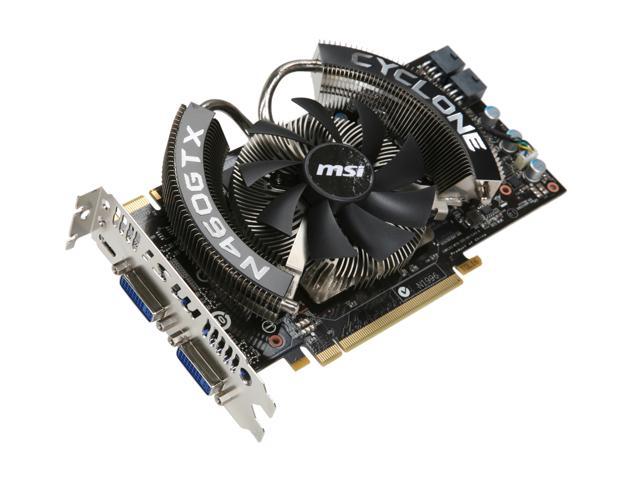 MSI GeForce GTX 460 (Fermi) 1GB GDDR5 PCI Express 2.0 x16 SLI Support Video Card N460GTX CYCLONE 1GD5/OC