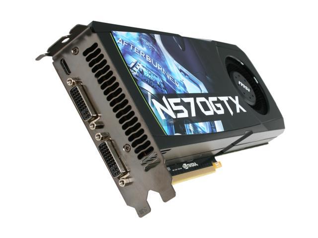 MSI GeForce GTX 570 (Fermi) 1280MB GDDR5 PCI Express 2.0 x16 SLI Support Video Card N570GTX-M2D12D5