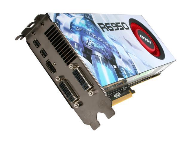 MSI Radeon HD 6950 2GB GDDR5 PCI Express 2.1 x16 CrossFireX Support Video Card with Eyefinity R6950-2PM2D2GD5