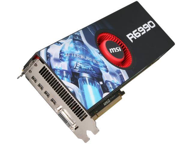 MSI Radeon HD 6990 4GB GDDR5 PCI Express 2.1 x16 CrossFireX Support Video Card with Eyefinity R6990-4PD4GD5