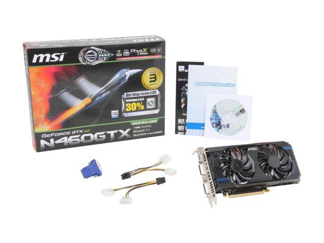 Msi Geforce Gtx 460 Fermi Video Card N460gtx M2d1gd5 Oc2 Newegg Com