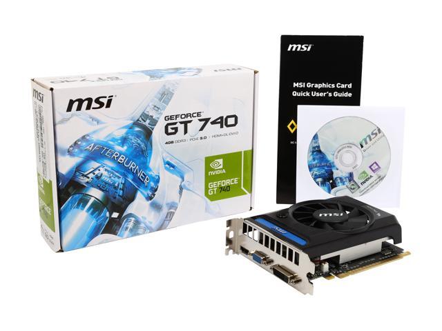 N740-2GD5 MSI GeForce GT 740 2GB 128-Bit GDDR5 PCI-Express 3.0 HDCP Ready  D-SUB HDMI Video Graphics Card