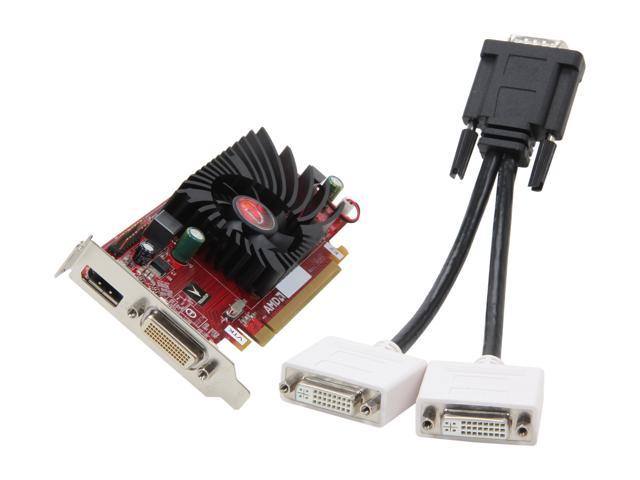 PCIe x16 AMD Radeon HD5450 512MB DDR3 DMS-59 cable DVI VGA Windows 10,8,7 