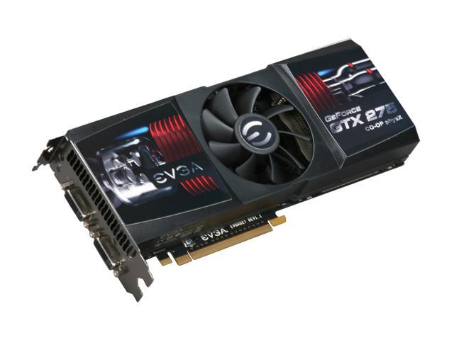 EVGA 012-P3-1178-TR GeForce GTX 275 CO-OP PhysX Edition 1280MB 448+192-bit GDDR3 PCI Express 2.0 x16 HDCP Ready SLI Supported Video Card